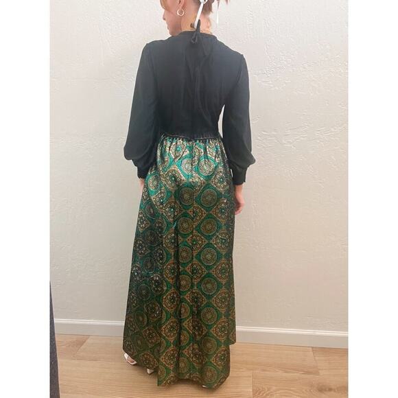 Vintage 1960's Long Sleeve Formal Maxi Dress - Picture 2 of 3